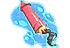 Sticker | Big Red Rocket (Glitter)