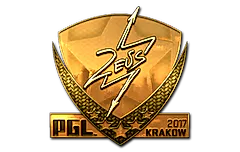 Sticker | Zeus (Gold) | Krakow 2017